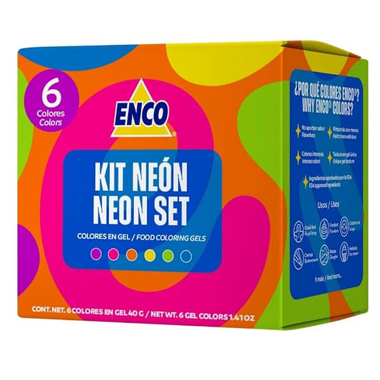 ENCO 6 Neon Food Coloring Gel Set 1.41 oz each (40 g)