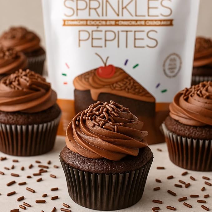 Pure Food By Estee Natural Chocolate Sprinkles, 5oz | Vegan | Dye Free Chocolate Jimmies for Baking | Natural Colors | Soy Free, Gluten Free, Dairy Free, Nut Free