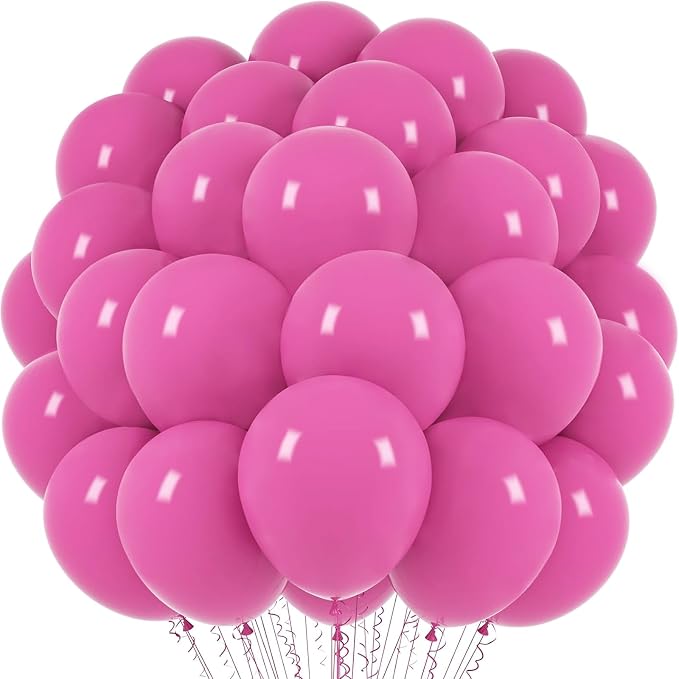 Voircoloria Retro Hot Pink Balloons, 66pack 12inch Blush Hot Pink Balloons Latex Party Balloons for Birthday Baby Shower Valentine's Day Graduation Wedding Gender Reveal Anniversary Party Decorations