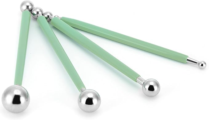 Cake Decorating Metal ball Fondant Pan Flower Clay Sugar Craft Ball Model DIY Tool (Light green)