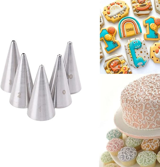 Small Writing Piping Tip Round Icing Tips,Cookie Decorating Tips Detail Tip for Royal Icing