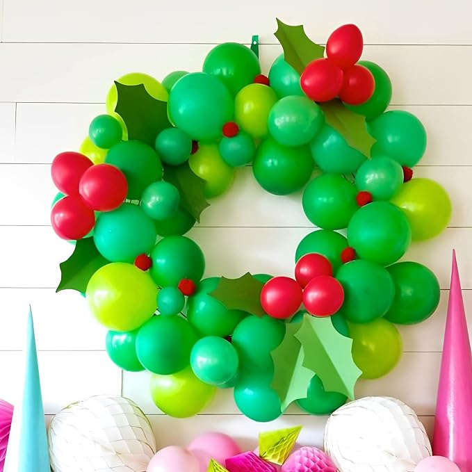 Voircoloria 105pcs Green Balloons 12inch Party Latex Balloons for Birthday Dinosaur Baby Shower St. Patrick's Day Summer Jungle Forest Safari Party Decorations