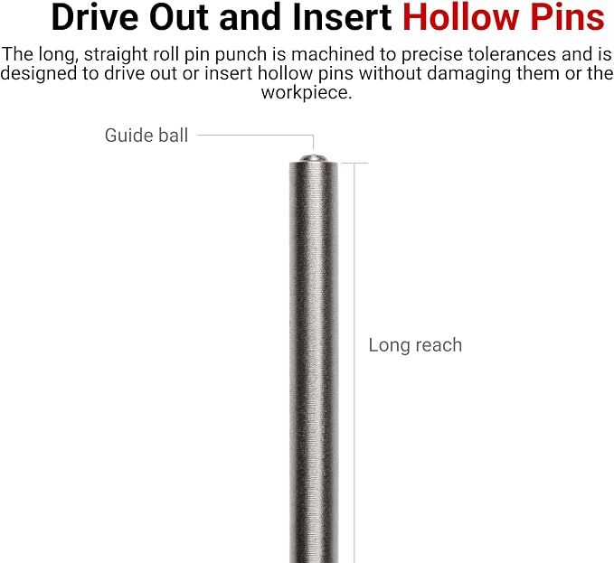 TEKTON 3/16 Inch Roll Pin Punch | 66066 | Made in USA
