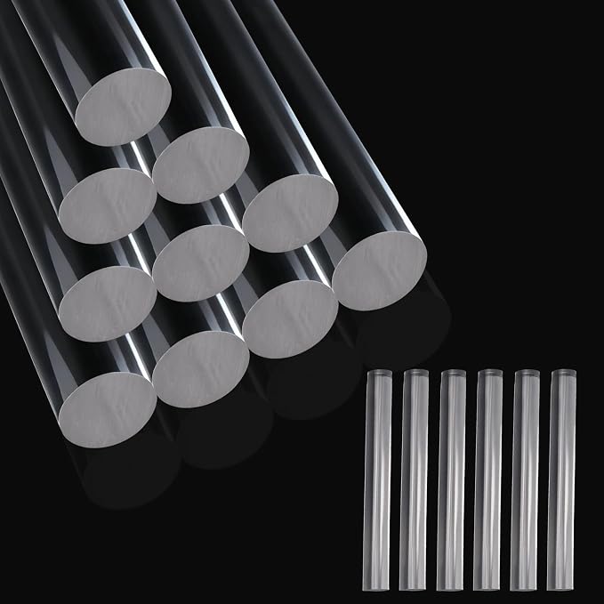 16pcs Acrylic Clay Roller, Plastic Clear Round Tube Roller Pin Polymer Clay Tools for DIY Handmade Crafts Handmade Art Supplies
