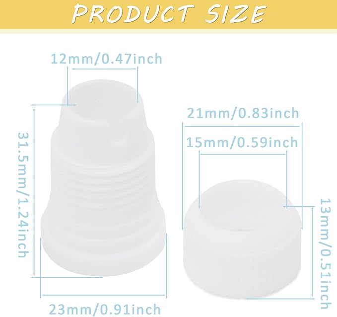 12 Pcs Piping Bag Couplers Plastic Standard Couplers Cake Decorating Coupler Small Pipe Tip Coupler for Frosting Icing Nozzles Cake Baking Tools Accessories