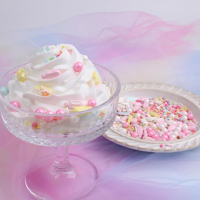 Summer Ice Cream Sprinkles for Cake Decorating, Pastel Sprinkles Popsicle Sugar Baking Edible Cupcake, Cookie, Donut Toppers and Birthday Party Supplies