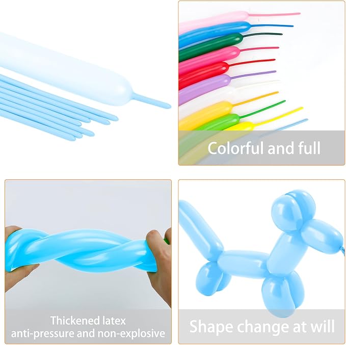 ZNHIS Light Blue 260 Balloons, 50pcs, Twistable Balloon Animals Kit for Graduation, Party Decorations