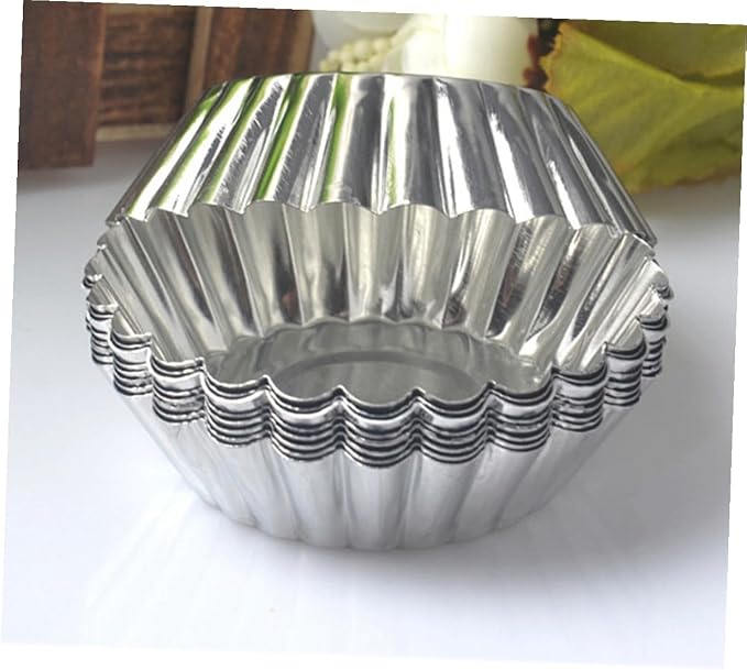 40pcs Nonstick Tinplate Egg Tart Molds for Baking Cupcakes Pies Custards Muffins and Cookies Metal Fluted Baking Cups for Even Heat Conductivity and Easy Release