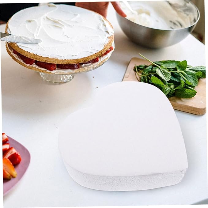 STOBAZA Heart Shaped Cake Dummy for Decorating Practice for Wedding Displays Cake Crafting Baking Practice Lightweight Smooth for Easy