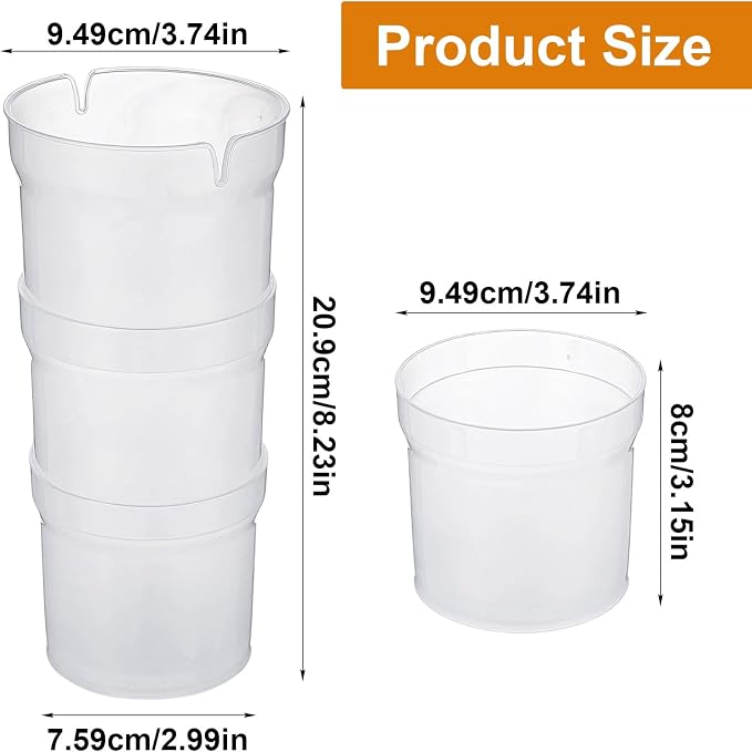 Pastry Piping Bag Holder Stand, Stackable Translucent Piping Bag Holder | Stand for Filling Hands-Free Adjustable Height Cream Icing Bags Rack for Baking