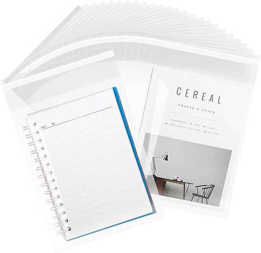 100 Pcs Clear Cellophane Cello Bags 7.5'' x 10.5'' Self Sealing Cellophane Plastic Bags Self Adhesive, for Gift Packaging, Photos, Cards Candy, Dessert, Goodie, Party Favors and Dessert and Small Business Packaging