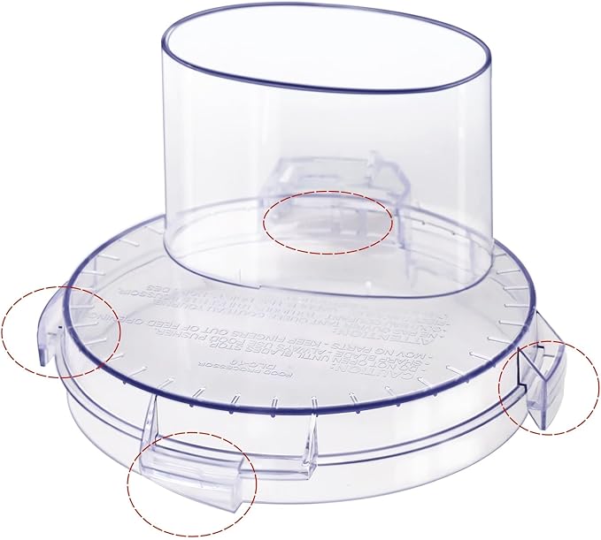 DLC-10 Series Work Bowl Cover 7-Cup DLC-117BGTXT-1 Food Processor Replacement Parts for Tritan Cuisinart,This Cover Features 4 Tabs On The Bottom Rim,Will Only Work With a Tritan Workbowl