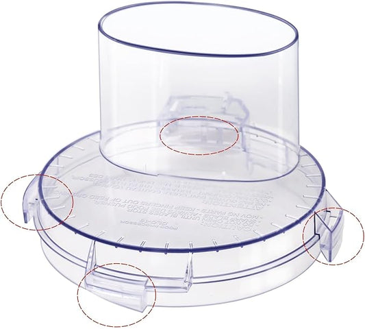 DLC-10 Series Work Bowl Cover 7-Cup DLC-117BGTXT-1 Food Processor Replacement Parts for Tritan Cuisinart,This Cover Features 4 Tabs On The Bottom Rim,Will Only Work With a Tritan Workbowl