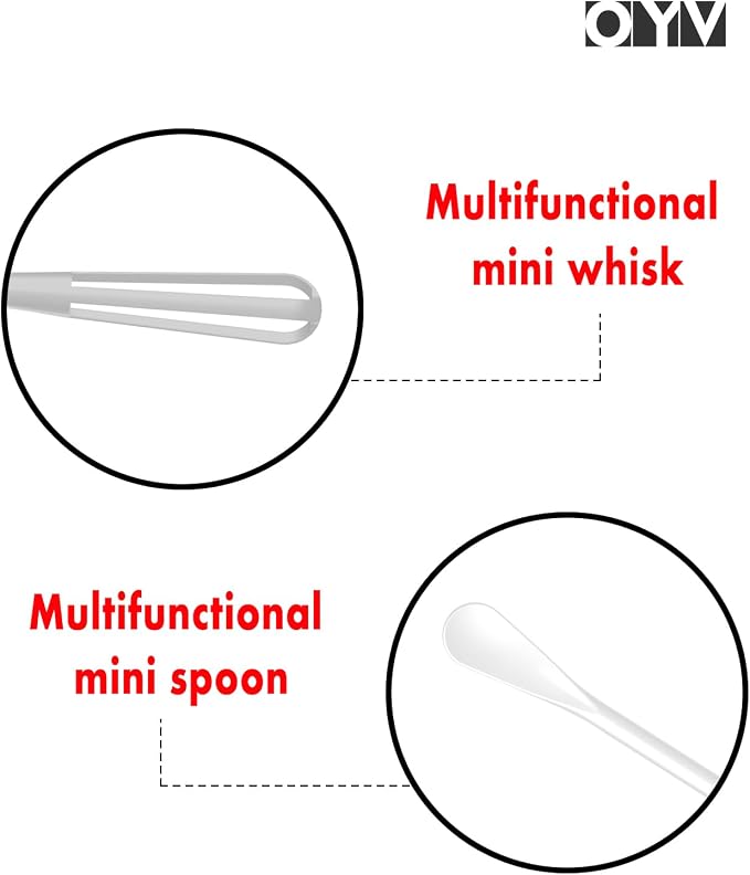 OYV Scandinavian Modern Colors Mini Whisk Set, 8.5 in Mini Whisks for Cooking, 3 Pieces Small Wisk For Whisking, Beating, Blending Ingredients, Mixing Sauces, BPA Free Tiny Whisk