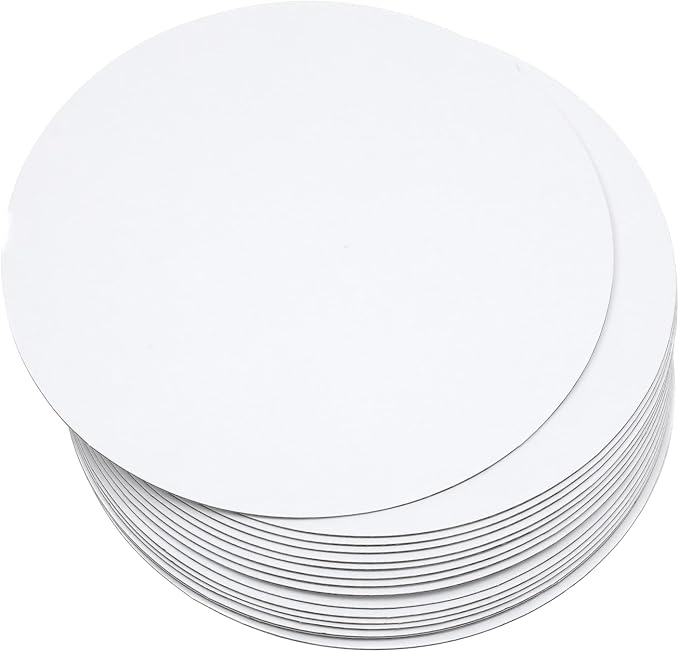 qiqee 40-Packs Cake Boards Round 10 Inch White Circles Rounds Base Food-Grade Cardboard Cake Plate (Thinner But Stronger)