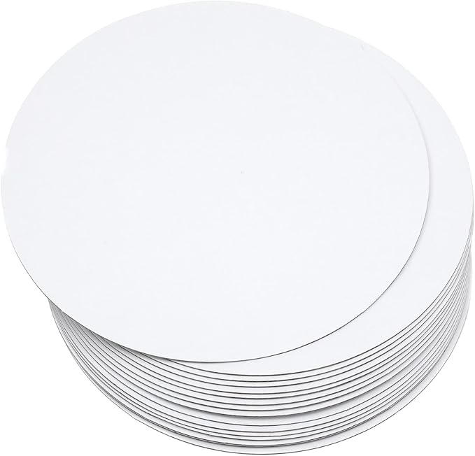 qiqee 40-Packs Cake Boards Round 12 Inch White Cake Circles Rounds Base Food-Grade Cardboard Cake Plate（Thinner But Stronger）