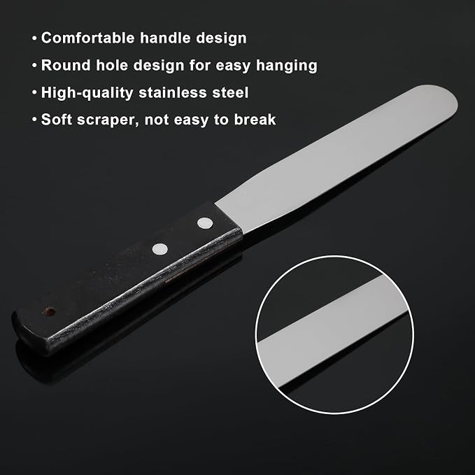 2 Offset Spatula and 3 Icing Smoother Scrapers Set Thickened Frosting Knife Stainless Steel Cake Decorating Kit Baking Accessories