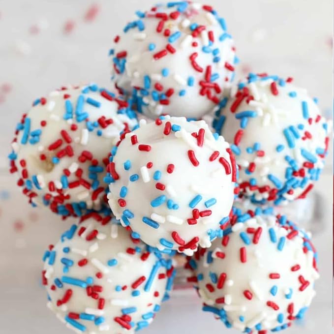 Red White and Blue Jimmies Patriotic Sprinkles for Cake Decorating Edible Sprinkles Mix 7 ounce for Cookies Ice Cream Chocolate Cupcake Topper Perfect for 4th of July