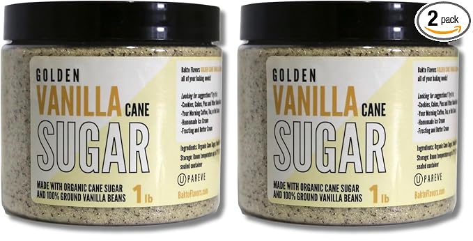 Bakto Flavors Golden Vanilla Cane Sugar, 1-pound Jar (Pack of 2)