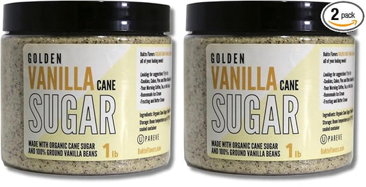 Bakto Flavors Golden Vanilla Cane Sugar, 1-pound Jar (Pack of 2)