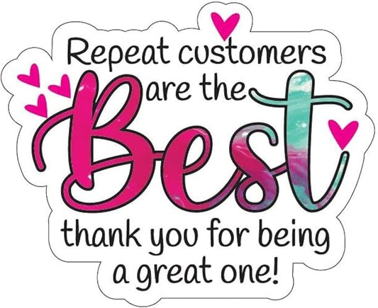 500pcs Repeat Customers are The Best Stickers Roll, Boutique Handmade Stickers, Pink Thank You Stickers Small Business Freebies Customer Appreciation Stickers