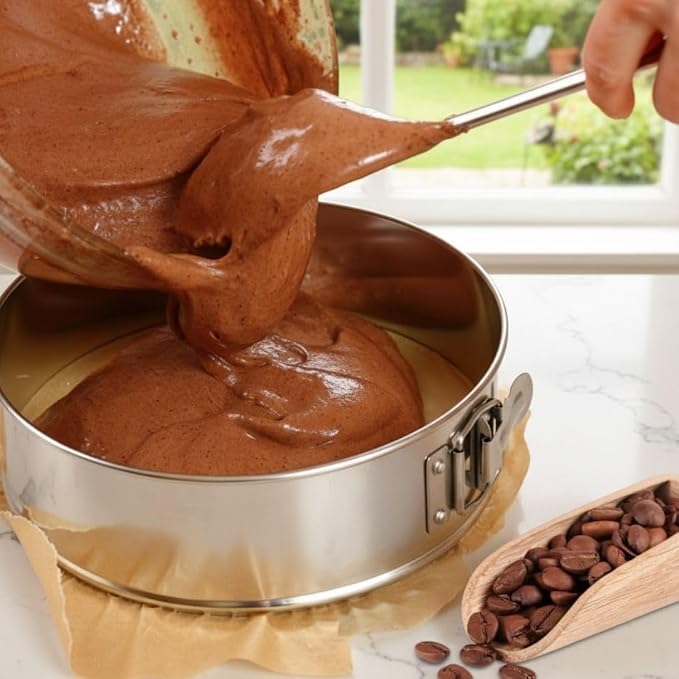 Soro Essentials- 8'' x 3'' Deep Aluminum Round Spring Form Pan- Leak Proof Cheesecake Pan Spring Form Pans with Removable Bottom and Quick Release Latch for Baking Cheesecake Cakes