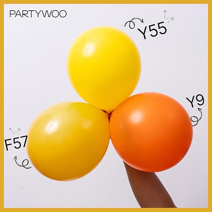 PartyWoo Mustard Yellow Balloons 100pcs 12 Inch Boho Netural Fall Balloons for Birthday Engagement Baby Shower Anniversary Bee Sunflower Little Cutie Thanksgiving Party Decorations Yellow-F57