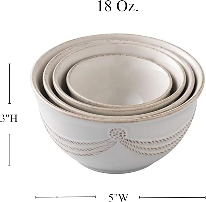 Juliska Berry & Thread Nesting Prep Bowl Set/4 - Whitewash
