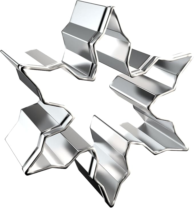 Snowflake Cookie Cutter Set - 5 inch, 4 inch, 3 inch, 2 inch - 4 Piece Christmas Winter Snowflake Cookie Cutters Shapes Molds - Stainless Steel