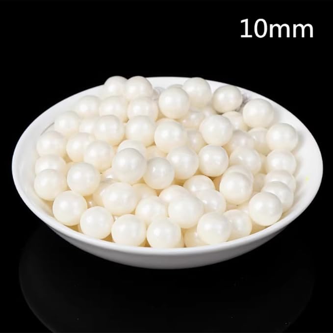 PhilaeEC White Pearls 10mm Size Sprinkles for Cake Decoration Edible Candy Baking Cookie Cupcake Toppers Wedding Party Valentines Halloween Christmas Supplies 4.23oz