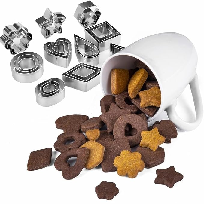 30Pcs Mini Cookie Cutter Set with Box,30 Small Molds To Cut Out Pastry Dough Pie Crust & Fruit, Geometric Set for Biscuit Mold