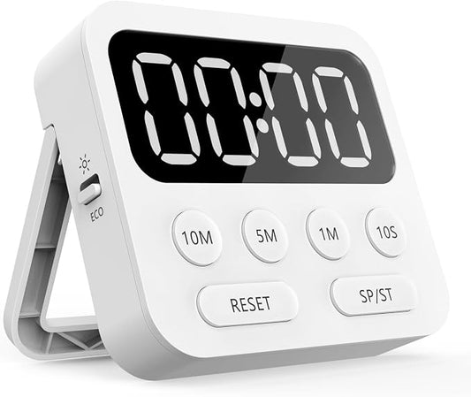 Digital Kitchen Timer with Stopwatch and Countdown Function - Magnetic Classroom Timer for Kids with Large LED Display and Adjustable Volume for Cooking, Exercise, Baking, Desk