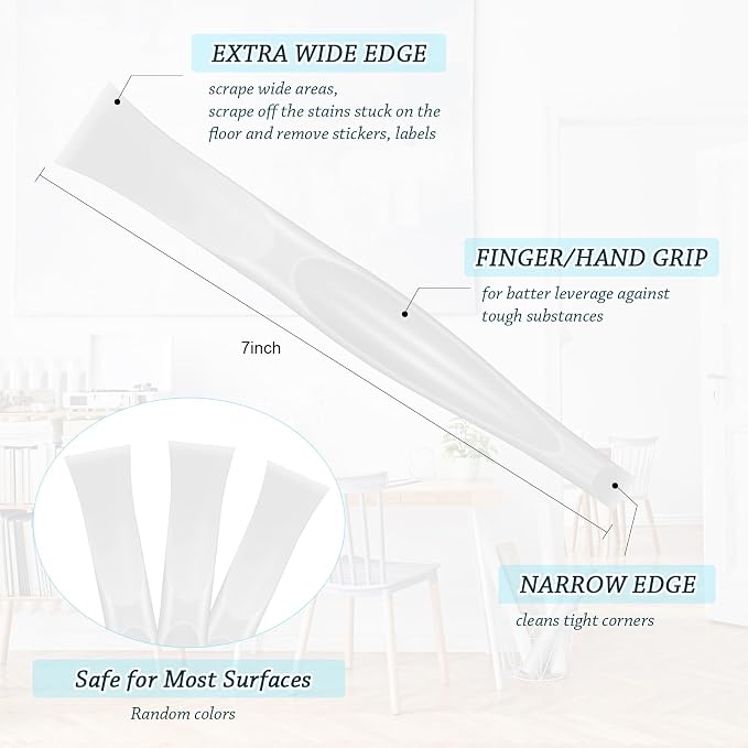 Honoson Non-scratch Plastic Scraper Tool Carbon Fiber Plastic Cleaning Tool Pen-shaped Stiff Scraper for Kitchen Sticker Scratch Cleaning(White)