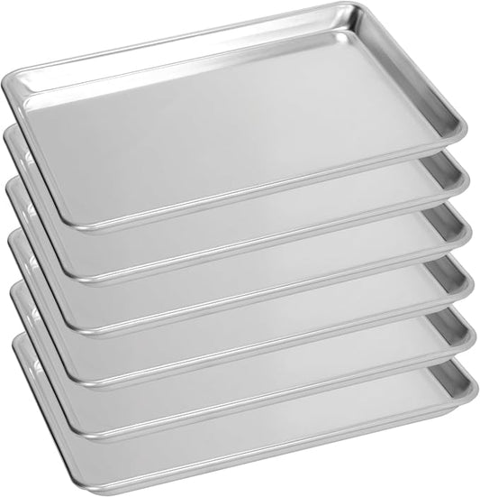 6 Pack Aluminum Baking Sheet Pan, 21 x 15 in | NSF, Aluminum Commercial Cookie Sheets, Non-Stick, Oven Safe Up to 500℉
