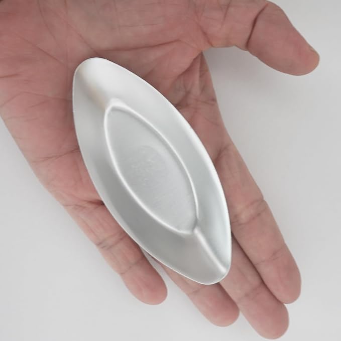 Canoe Egg Tart Pans, Aluminum Small Boat Shape Tart Molds, Individual Oval Tartlet Tins for Baking Pie, Quiches - 10Pcs, Silver
