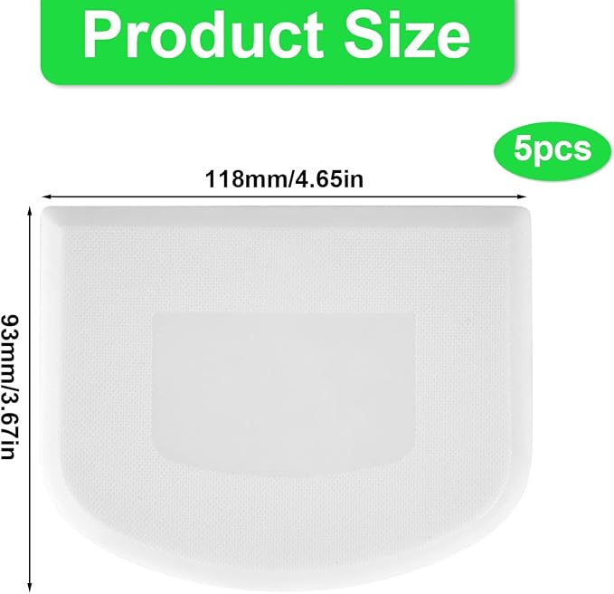5pcs 4.6x3.6" Dough Bowl Spatula, Dough Cutter Multi-Function Dough Scraper Food Scrappers Plastic Kitchen Bowl Scraper Tool for Pastry Cake Bread Pizza Baking (White)