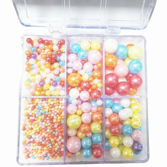 Edible Rainbow Pearl Sprinkles for Cake Decorating, Mixing 4 Sizes Sugar Pastel Sprinkles for Cake Decorating Cupcake, Ice Cream, Donuts, Macaron Toppings Supplies 90g/ 3.17oz