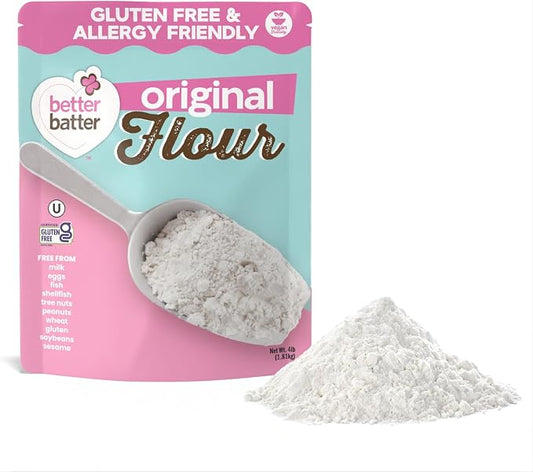 Better Batter Gluten Free Flour - Award Winning Nutritious, Vegan, Allergen Free, & Kosher - Cup for Cup Alternative All-Purpose Baking, Organic, Non-GMO, 25 lbs