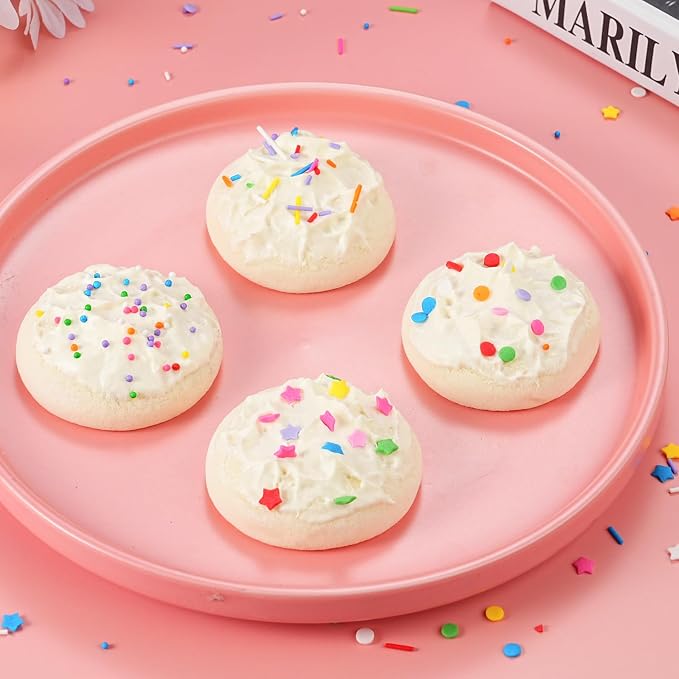 Rainbow Sprinkles 6.5 oz- 4 Types Jimmies Nonpareils Star & Round Confetti Mix for Cake Decorating, Cupcake Topper, Cookie & Ice Cream Baking Birthday Supplies - Colorful Sprinkle Set