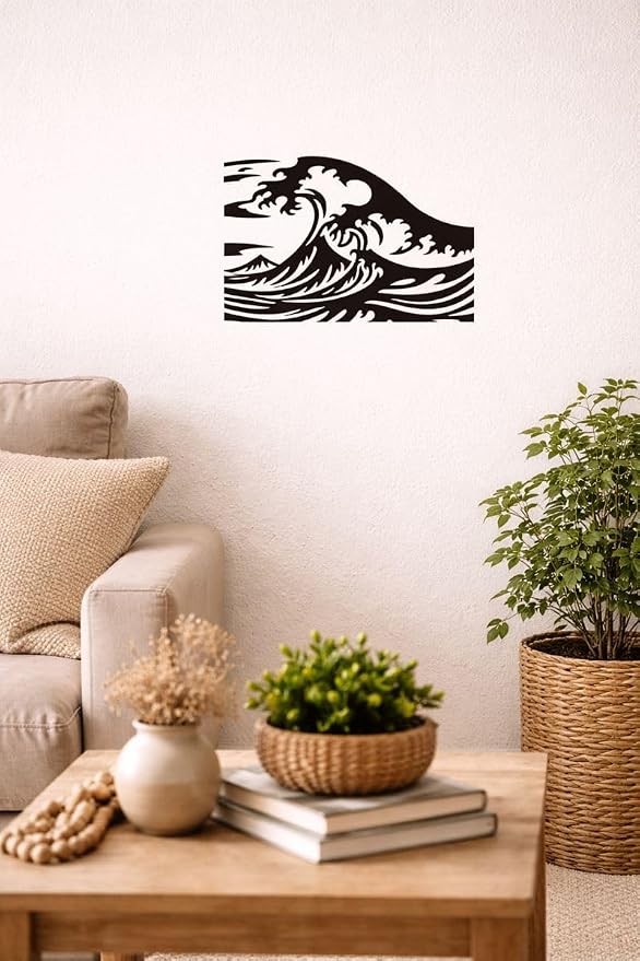 Great Ocean Wave Stencil – Nautical Ocean Travel Adventure Design Template Pattern Reusable Art Stencil for Painting, Crafting and DIY Projects
