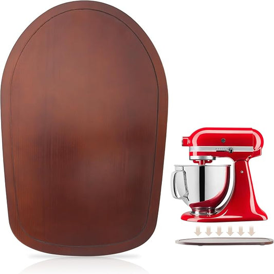 Mixer Slider Compatible with 4.5-5 QT Kitchen Aid Stand Mixers, Kitchen Countertop Storage Mover Sliding Caddy Mixer Slider Mat for Kitchen Aid Stand Mixer Accessories Attachment (Pine Wood - Brown)