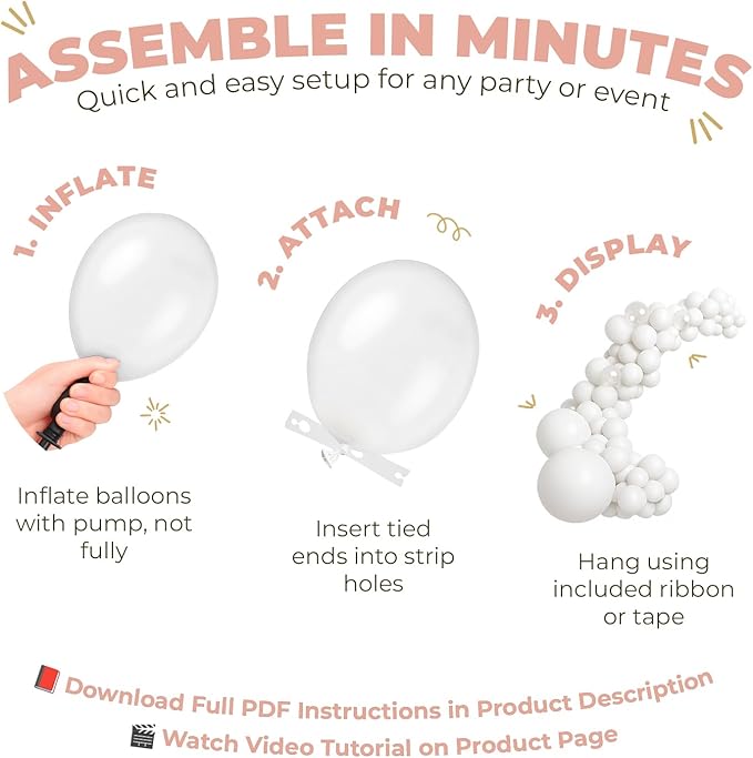Balloon Garland Arch Kit – 146 Pcs Dusty Pink, White Sand, Nude & Rose Gold Balloons for Baby Shower, Birthday, Gender Reveal, Wedding Party – DIY Kit by Vellax™