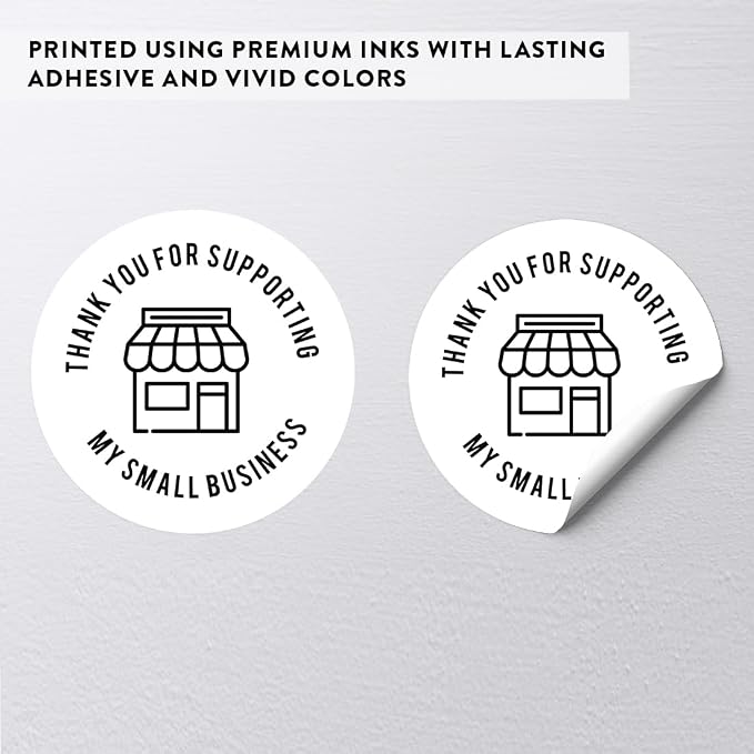 Andaz Press Round Small Business Sticker Labels, 120-Pack, Thank You for Supporting Small Business