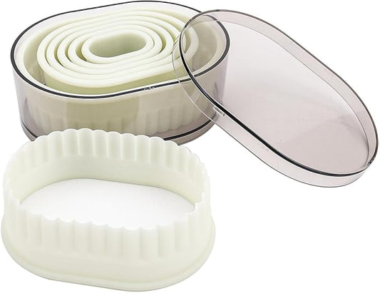 Multi-Shape Nylon Cookie Molds Round Square Star Plastic Geometry Biscuit Cutter Dough Mousse Bread Slicer DIY Bakery Utensils (Fluted Oval)