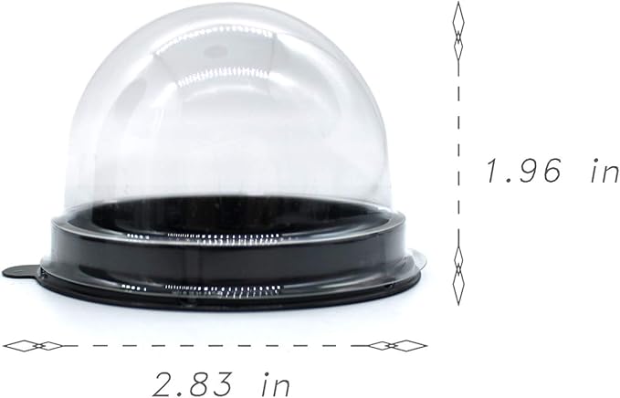 Clear Plastic Mini Cupcake Container,25 PC Desk Pet Containers Mooncake Boxes Muffin Pod Dome Muffin Single Cupcake Holders Individual Cupcake Containers Plastic Disposable (Black, 25pc)
