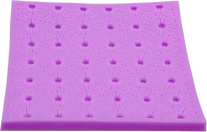 Silicone Texture Mats for Cake Decorating, Fondant Impression Mat, Cake Silicone Embossing Molds, Purple Lace Pattern for Cupcake Topper Clay Texture Stamp Birthday Set of 5