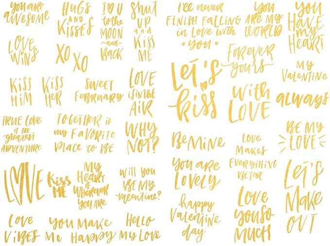 Seasonstorm Golden Love Words Text Kawaii Aesthetic Happy Planner Diary Journal Stationery Scrapbooking Clipping Stickers Travel Art Supplies