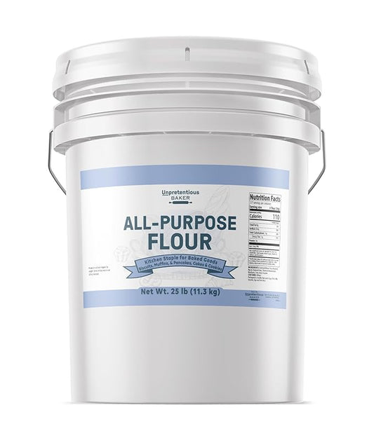 Unpretentious All Purpose Flour, 5 Gallon Bucket, Versatile Kitchen Staple, Food Storage (400 Ounce)