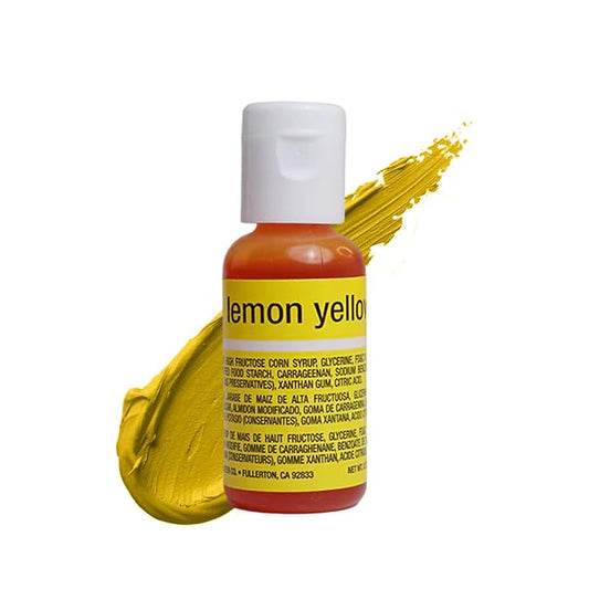 Chefmaster Lemon Yellow Liqua-Gel® Food Coloring | Vibrant Color | Professional-Grade Dye for Icing, Frosting, Fondant | Baking & Decorating | Fade-Resistant | Easy-to-Use | Made in USA | 0.70 oz