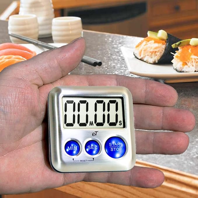 Elegant Digital Kitchen Timer Stainless Steel - Loud Alarm - Model Variety